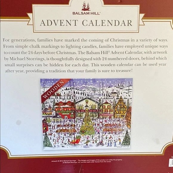 Wooden Advent Calendar - Festive Red - Picture 16 of 16